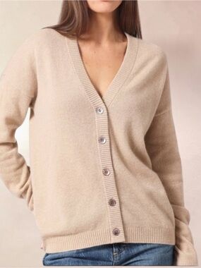 New! MINNIE ROSE Cashmere 12gg V Neck Cardigan Size XS